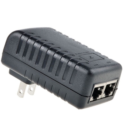검은색 24V 1A 벽 플러그 POE 주입기 이더넷 어댑터 IP 전화 카메라 전원 공급 장치 24 V