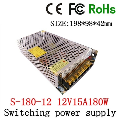 단일 출력 12V 15A 180W DC 전원 공급 장치 50/60Hz의 스위치 전원 공급 장치