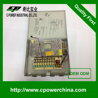 출력 전류 10A CCTV 보안 카메라 전원 공급 상자 분배 12V 9CH 18CH 포트