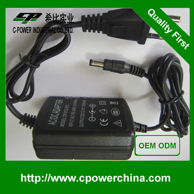 12V 1.2A 12W AC DC 전원 어댑터 1200ma 출력 전류와 CE 인증