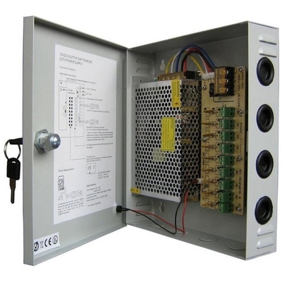 CCTV 9CH 보안 카메라와 함께 당신의 재산을 보호하십시오 DC 12V 15A 180w 전원 공급 상자