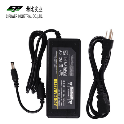 효율성 88% 24VDC 72W 24V 3A AC DC 데스크톱 전원 공급