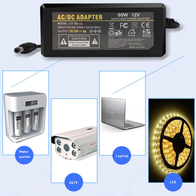 최선 60W AC DC 전원 공급 장치 220V 입력 전압 12V 3A / 4A 24V 2A / 3A 12V 5A