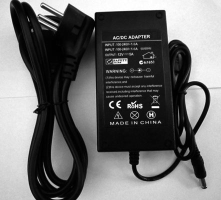 12v 5a DC 스위칭 AC DC 전원 어댑터 무료 배송 1000pcs 단일 출력 유형