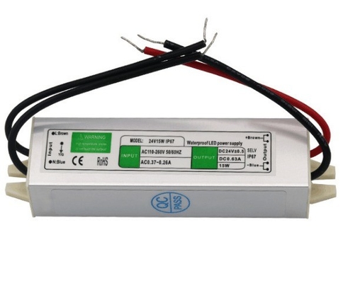 LED 스트립 단일 출력 12V 24V DC 트랜스포머에 대한 15W 방수 전원 공급 드라이버