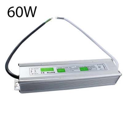 단일 출력 60W 5A IP67 방수 LED 전원 공급 12V AC/DC 86% 효율
