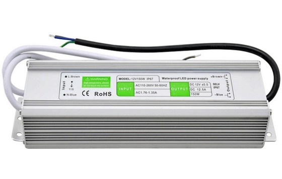 DC12V 24V 150W IP67 일정한 전압 LED 드라이버 방수 설계