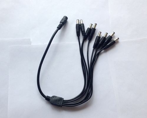 1 남성에서 8 여성 듀얼 스플리터 케이블 5.5mm/2.1mm CCTV 카메라 DC 전력 CE 승인