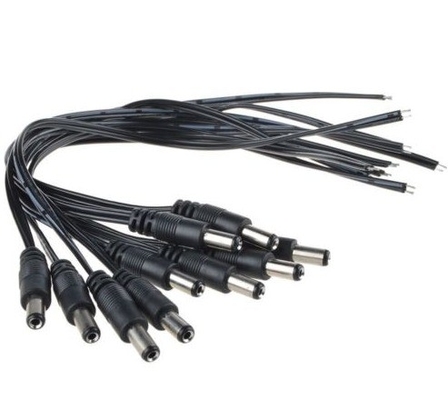 12V DC 파워 피그테일 남성 5.5*2.1mm 케이블 플러그 와이어 CCTV 카메라에 검은 색
