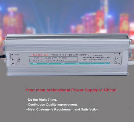 400W 12V 33.3A DC 방수 LED 전원 공급 IP67 등급 라인 규제 범위 ±0.5max