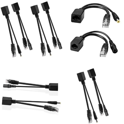 CE 승인 CCTV 카메라 POE 전원 오버 이더넷 스플리터 케이블 5.5x2.1mm DC RJ45 CAT6