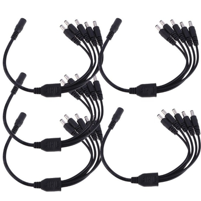 4 패크 5 웨이 채널 DC 전력 분할 케이블 CCTV 보안 카메라 CE 인증