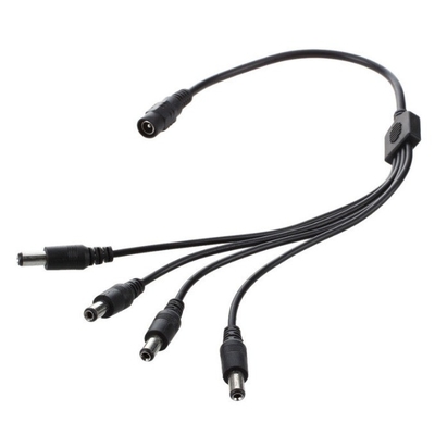 4 패크 5 웨이 채널 DC 전력 분할 케이블 CCTV 보안 카메라 CE 인증