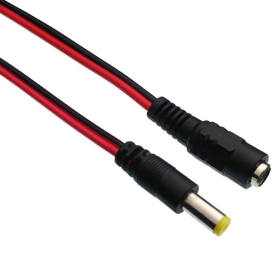 2.1mm x 5.5mm DC 남성 커넥터 플러그 엔드 케이블 와이어 피그테일 코드 CCTV 블랙