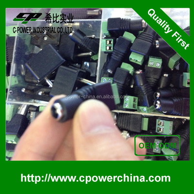 12V DC 전원 잭 플러그 블랙 f 커넥터 전원 어댑터 5.5mm x 2.1mm CE 인증서