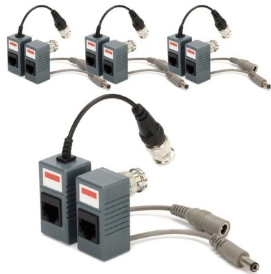 CCTV 카메라 블랙 BNC에서 RJ45 CAT5 CAT6 케이블 수동 비디오 오디오 발런 커넥터 트랜시버