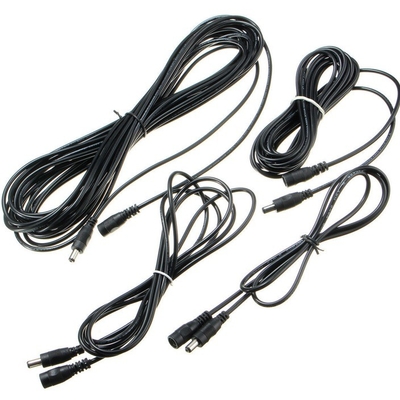 검은색 1/2/5/10M 전원 공급 확장 DC 케이블 CCTV 보안 카메라 5.5x2.5mm