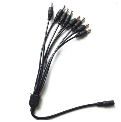 12v dc 8 채널 전력 케이블 스플리터 1 여자 8 남자 검은 CCTV 보안 시스템 카메라
