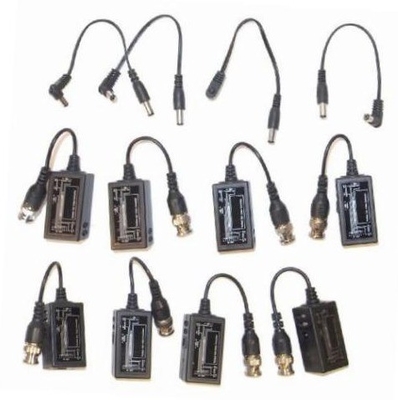 블랙 CCTV BNC에서 RJ45 비디오 발롱 DC 전력 확장기 이더넷 Cat5/6 케이블