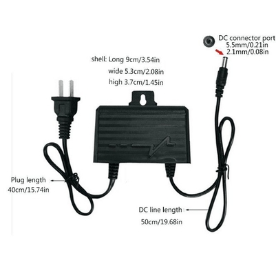 AC 100-240v 50-60hz 입력 블랙 셸 12v2a 전원 어댑터 야외용