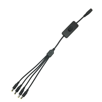 구리 선도자 낮은 전압 2.1 * 5.5mm CCTV 보안 카메라 스위치와 함께 전력 분할 케이블