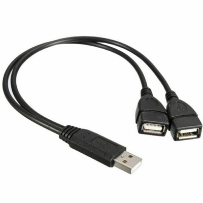 저전압 USB 2.0 A 남성에서 2 여성 듀얼 잭 Y 스플리터 허브 코드-케이블-Ada 전원