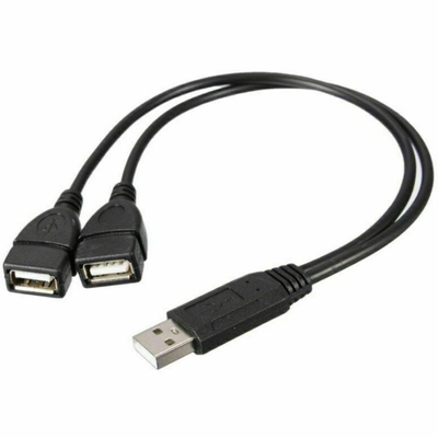 저전압 USB 2.0 A 남성에서 2 여성 듀얼 잭 Y 스플리터 허브 코드-케이블-Ada 전원