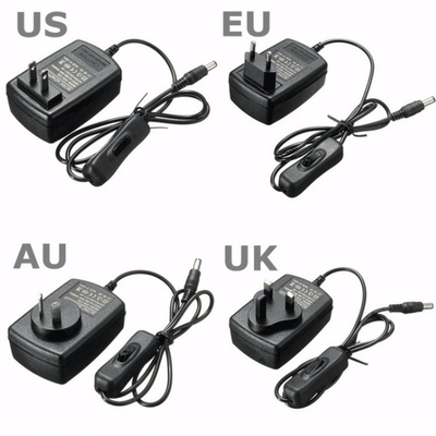 매우 편리한 100-240V AC 입력 12VDC 2A 24W 12V 3A 36W 켜고 끄는 스위치 전원 어댑터