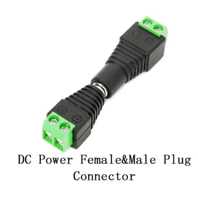 검은색과 녹색 DC 전원 스크루 단말기 여성 2.1x5.5mm 잭 커넥터 CCTV 카메라 와이어에 대한 어댑터