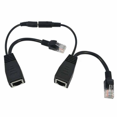 DC 플러그 남성 끝 POE 스플리터 케이블 주입기 16cm CCTV IP 카메라 길이 검은색