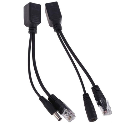 블랙 패시브 파워 오버 이더넷 Rj45 포 어댑터 주입기 스플리터 -40°C 60°C