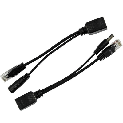 블랙 패시브 파워 오버 이더넷 Rj45 포 어댑터 주입기 스플리터 -40°C 60°C