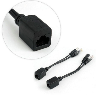 블랙 패시브 파워 오버 이더넷 Rj45 포 어댑터 주입기 스플리터 -40°C 60°C