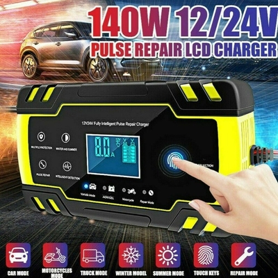 LCD 터치 스크린 12V 8A 24V 4A 배터리 충전기 자동차 모터사이클 납산 배터리