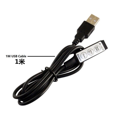 여성 1m 검은색 LED 스트립 5v 전원 공급 및 3키 USB 컨트롤러