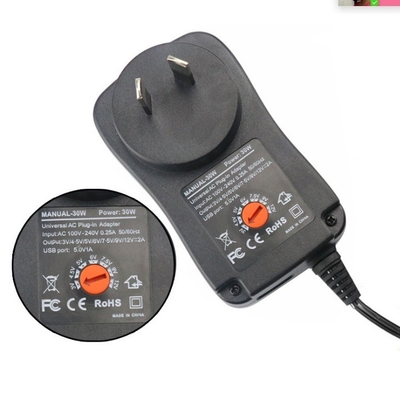 12V 2A 24W 직각 DC 전원 플러그 어댑터 C 전력 AC100-240 출력 DC3-12V